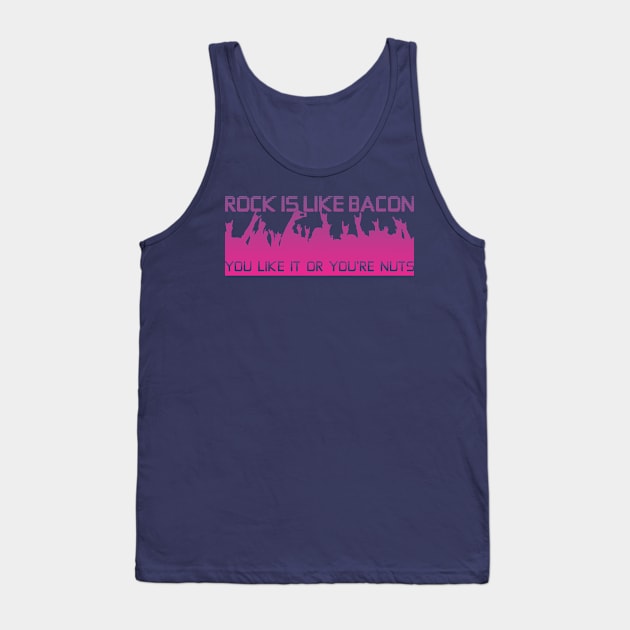 Rock is like Bacon (purple) Tank Top by MALOIK